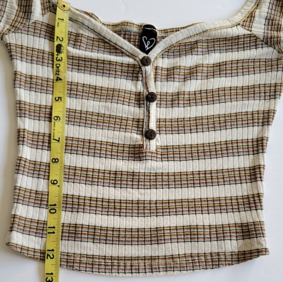 Striped Button-Up Henley Top - Picture 5 of 9